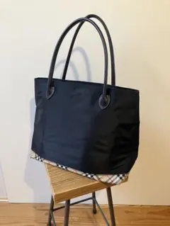 バーバリーブルーレーベル　ヴィンテージトートバッグ