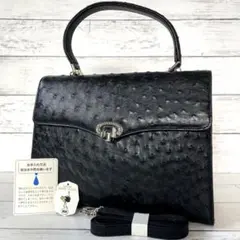 ✨極美品✨KKLK 高級オーストリッチ 2WAY ハンドバッグ ショルダー 本 
