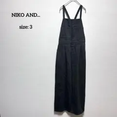 ニコアンド デニムサロペットパンツ サイズ3 オールインワン ダークグレー