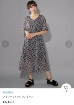 フラワーVネックワンピース PAGEBOY ページボーイ