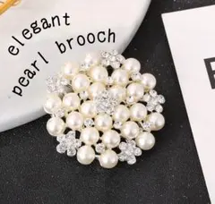 パール フラワービジューブローチ 上品 セレモニー 入学式 卒業式 フォーマル