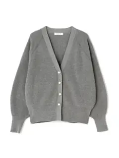 NATURAL BEAUTY BASIC パールボタンニットカーディガン グレー