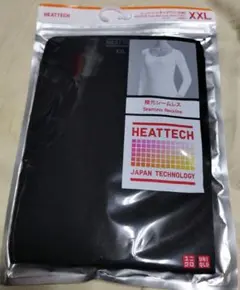 HEATTECHＵネックＴ 八分袖ブラックXXL