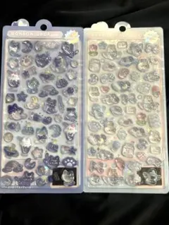 ボンボンドロップシール よるねこボンボン みずいろ うさぎ シール帳 クーリア