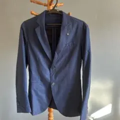 ZARA ネイビー チェック柄 テーラードジャケット EUR 46