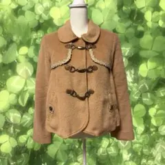 axes femme 森ガール 00s レースショート丈ダッフルコート ベージュ