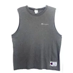 Championチャンピオンタンクトップグレーロゴ刺繍ワンポイントヴィンテージ