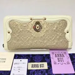 ANNA SUI アナスイ 長財布 セルパン ジップ ラウンド長財布 ゴールド