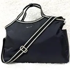 アニエスベー VOYAGE 2wayボストントートバッグ ナイロン ブラック