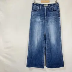 訳あり YANUKヤヌーク LYDIA ワイドデニム XS インディゴブルー