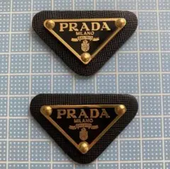 ◾️ゴールド×ブラック◾️ 三角形　ロゴ プレート　パーツ　2枚