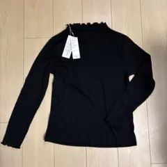 レディース　リブカットソー ブラック Mサイズ