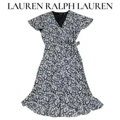 美品✨ローレンラルフローレン ラップワンピース カシュクール リボン 花柄 総柄