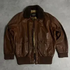 レザージャケット　ボアカラー着脱可！　A-2 古着　アメカジ　ブルゾン　本革