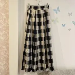 11【S】アンドクチュール　And Couture チェック　ロングスカートのサムネイル