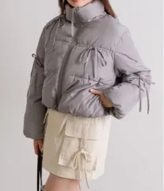 OLIVE des OLIVE リボンエコダウン グレー