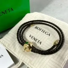 現行●BOTTEGA VENETA アダム レザーブレスレット AG925 Lのサムネイル