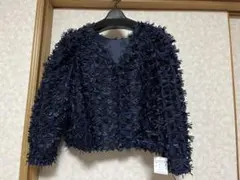 ネイビー ボレロ　リボン装飾