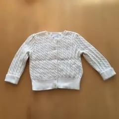 アイボリー ケーブル編み カーディガン
