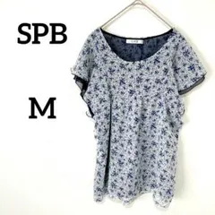 ワールド　SPB　チュニック　花柄　Ｍ　シースルー　2枚重ね　白　ネイビーのサムネイル