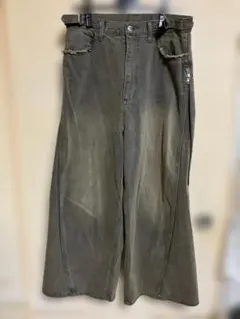 【完売品】GRANCY ジップデザイン バギーデニム パンツ ブラウン L