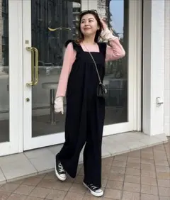 【prose verse】フリルショルダーオールインワン　ブラック