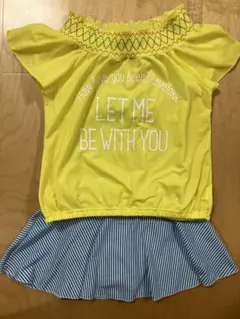 150 ニッキー　セパレート水着　女の子　黄色　3点セット　ストライプ