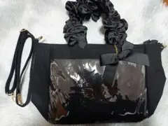 ザッカーマート A4多機能2WAYハンドルフリルトートバッグ ブラック