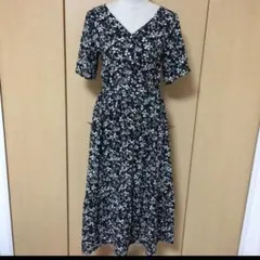 オリーブデオリーブ サラサラ ボタン バックリボンの可愛い 裾フレアロングワンピ