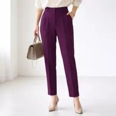 ZARA【XS】センタープレス テーパードパンツ オフィス スラックス