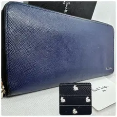 ⭐️美品⭐️ポールスミス ラウンドファスナー ラビット ネイビー 金ロゴ うさぎ
