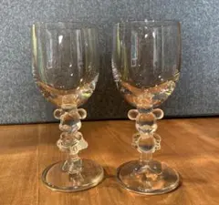 ミッキーマウス&ミニーマウス　ワイングラス　2脚セット　ペアグラス