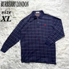 BURBERRY LONDON バーバリーロンドン ポロシャツ 長袖 XL 紺色