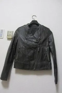 スピックアンドスパン　ダブルレザーライダース　/36　ダークブラウン　本革　羊革