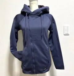 【adidas】ネイビーブルーレディースフルジップパーカー最高に暖かい‼︎