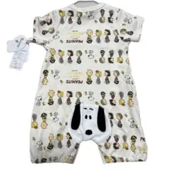 ピーナッツ　スヌーピー　ロンパース　 ショートオール 半袖 半袖ロンパース