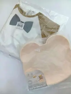 離乳食　エプロン　スモック　ベルメゾン　新品未使用　お皿　3COINS　プレートのサムネイル