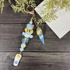 ネイルチップキーホルダー　ビーチ