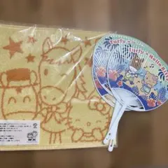 JRA Turfy x Hello Kitty タオルハンカチ　うちわ セット