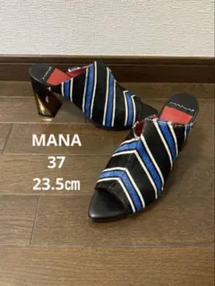 MANA アシメ・ミュールサンダル ブルーコンビ　37(23.5) 日本製のサムネイル
