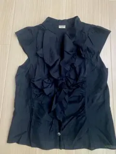 美品　Diagram ノースリーブ　ブラウス　コットン&シルク　ブラック　M