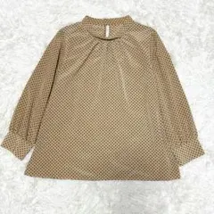 INED イネド レディース 長袖ブラウス M ドット柄 フランドル ベージュのサムネイル