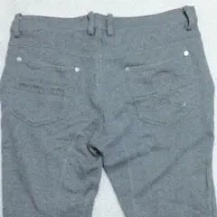 MARK&LONA スカルロゴ英字ストレッチパンツ(M)グレー系色 日本製