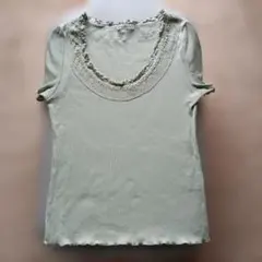 anne basket 薄緑色 フリル付き半袖Tシャツのサムネイル