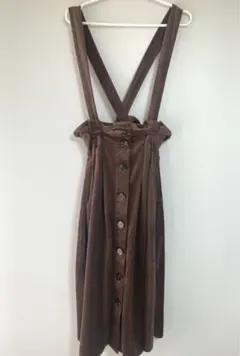 AS KNOW AS PINKY 肩紐付きスカート スカート コーデュロイ
