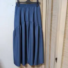 ブルーフレアスカート ゴムウエスト