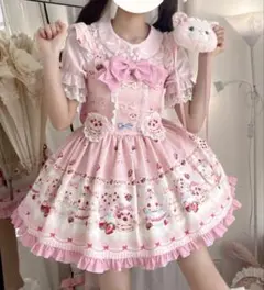 axes femme kawaii mikkoコラボ刺繍エプロン（ピンク） - メルカリ