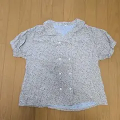 ehka sopoの花柄 半袖 ベージュブラウス