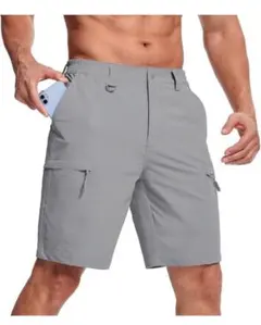 グレー カーゴハーフパンツL/メンズスポーツ/アウトドア/涼しい素材
