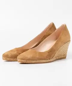 【美品】GAIMO ポインテッドパンプス ウェッジソール スウェード